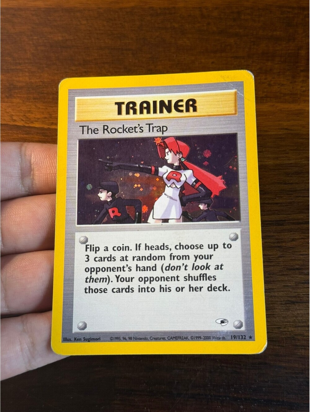 Pokemon The Rocket's Trap Trainer Card - Vintage 1999 holo